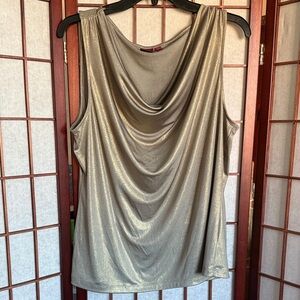 212 Collection Shimmering Gold Draped Blouse size XL